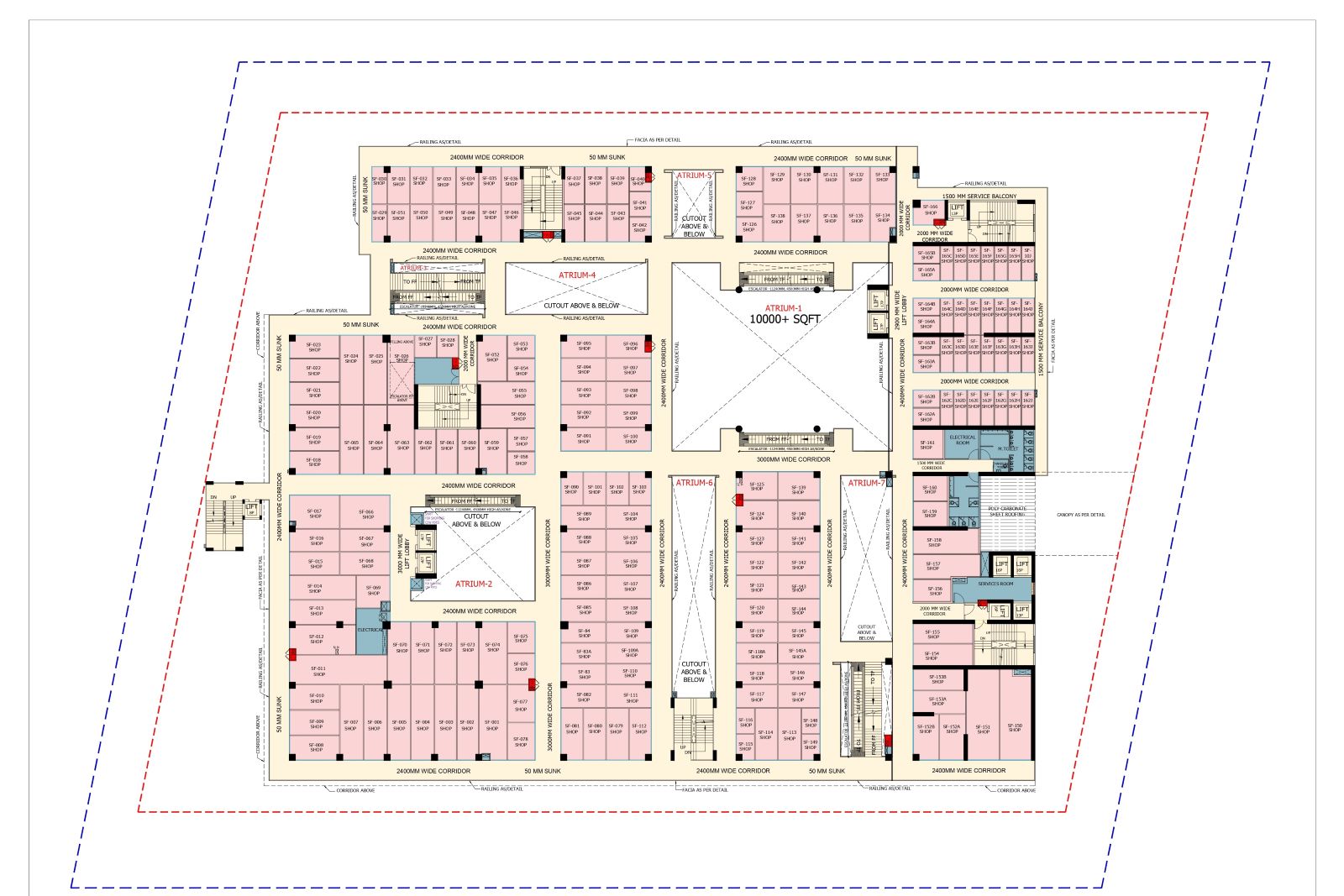 Second Floor Plan of Saya South X - Commercial Shop for Sale in Greater Noida West